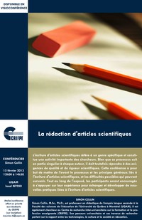 Conférence: «La rédaction d'articles scientifiques»