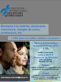 Séance d’information de l’Association internationale des études québécoises (AIEQ)?