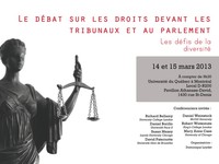 Colloque: «Le débat sur les droits devant les tribunaux et au parlement»