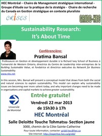 Sustainability Research, It’s About Time