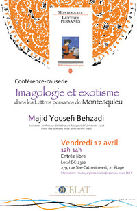 Conférence: «Imagologie et exotisme dans les Lettres persanes de Montesquieu»