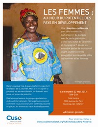 Réception-conférence : 'les femmes :  au coeur du potentiel des pays en voie de développement'