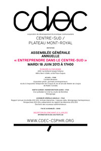 Assemblée générale annuelle - CDEC Centre-Sud / Plateau Mont-Royal