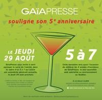 GaïaPresse souligne son cinquième anniversaire [hors programmation]
