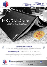 1er Café Littéraire lors d'un 6@8 au bar de l 'Union Française