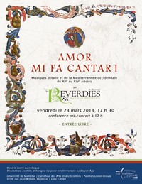 Concert : Amor mi fa cantar! Musiques d'Italie et de la Méditerranée du XIIe au XIVe siècle