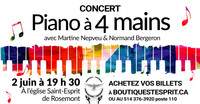 Concert Piano à 4 mains. Avec Martine Nepveu et Normand Bergeron