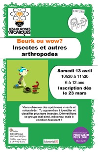 Inscriptiosn Beurk ou wow ! Insectes et autres arthropodes - Haut-Anjou