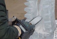 Sculpture sur glace en direct /  Live ice sculpture