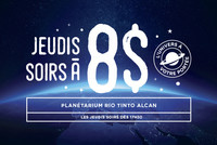 Les jeudis soirs à 8 $ au Planétarium Rio Tinto Alcan